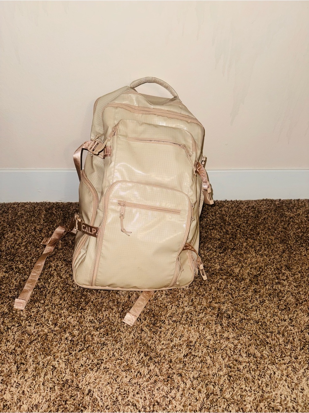 Calpak Beige/Pink Travel Backpack